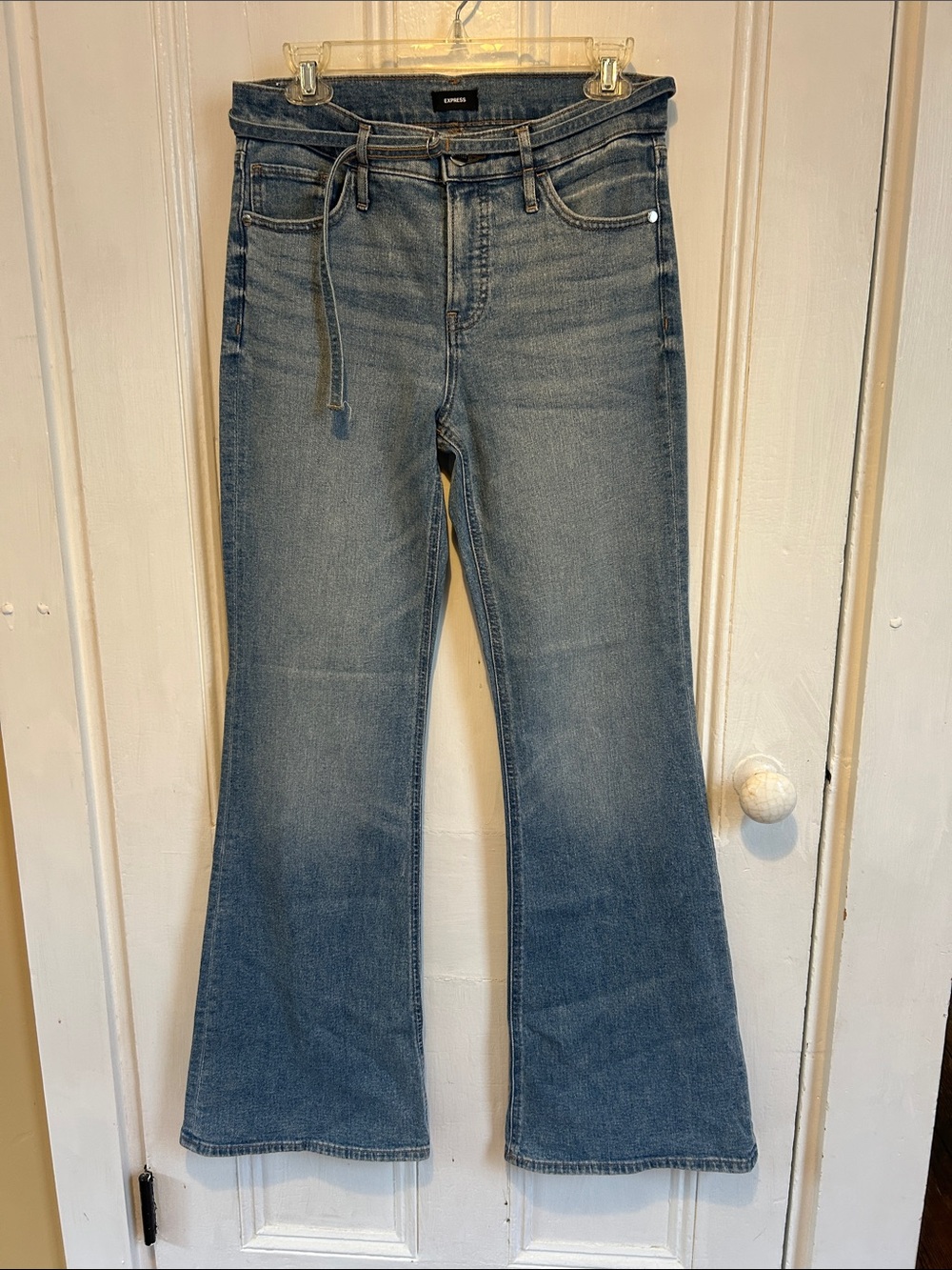 Express Blue Wide Leg Flare Jeans